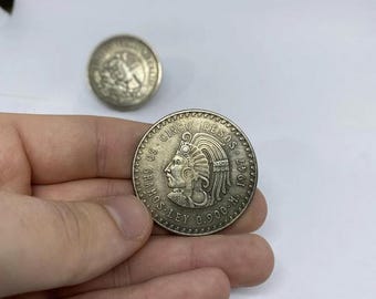 1947年 メキシコ銀貨 5ペソ - クアウテモック 1オンス .999 銀メッキ