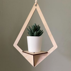 Small Modern Plant Hanger SVG for Laser Cutting -  Digital Download - Glowfordge - Laser Cut File - Hanging Planter - Small and Large Sizes