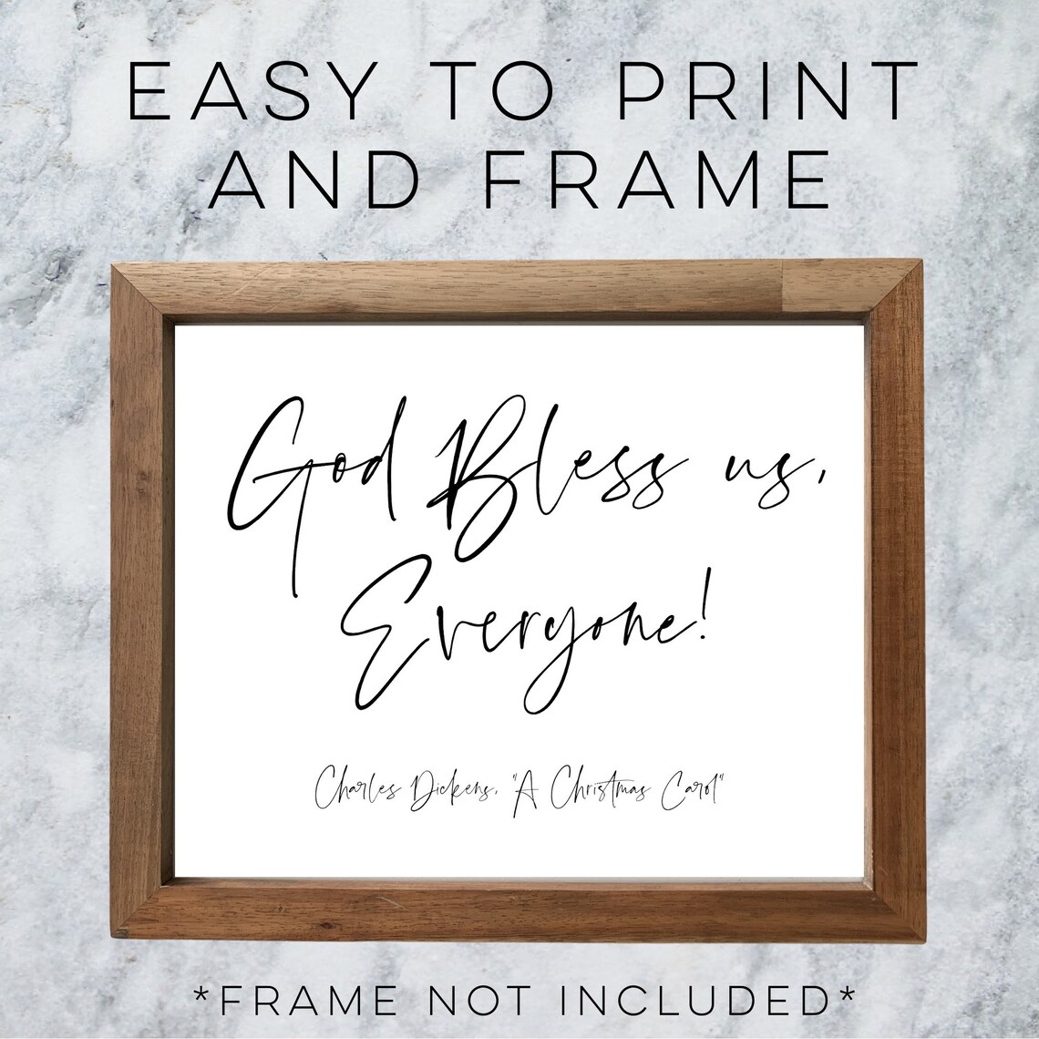 A Christmas Carol Quote God Bless Us Everyone 2 Sizes  Etsy
