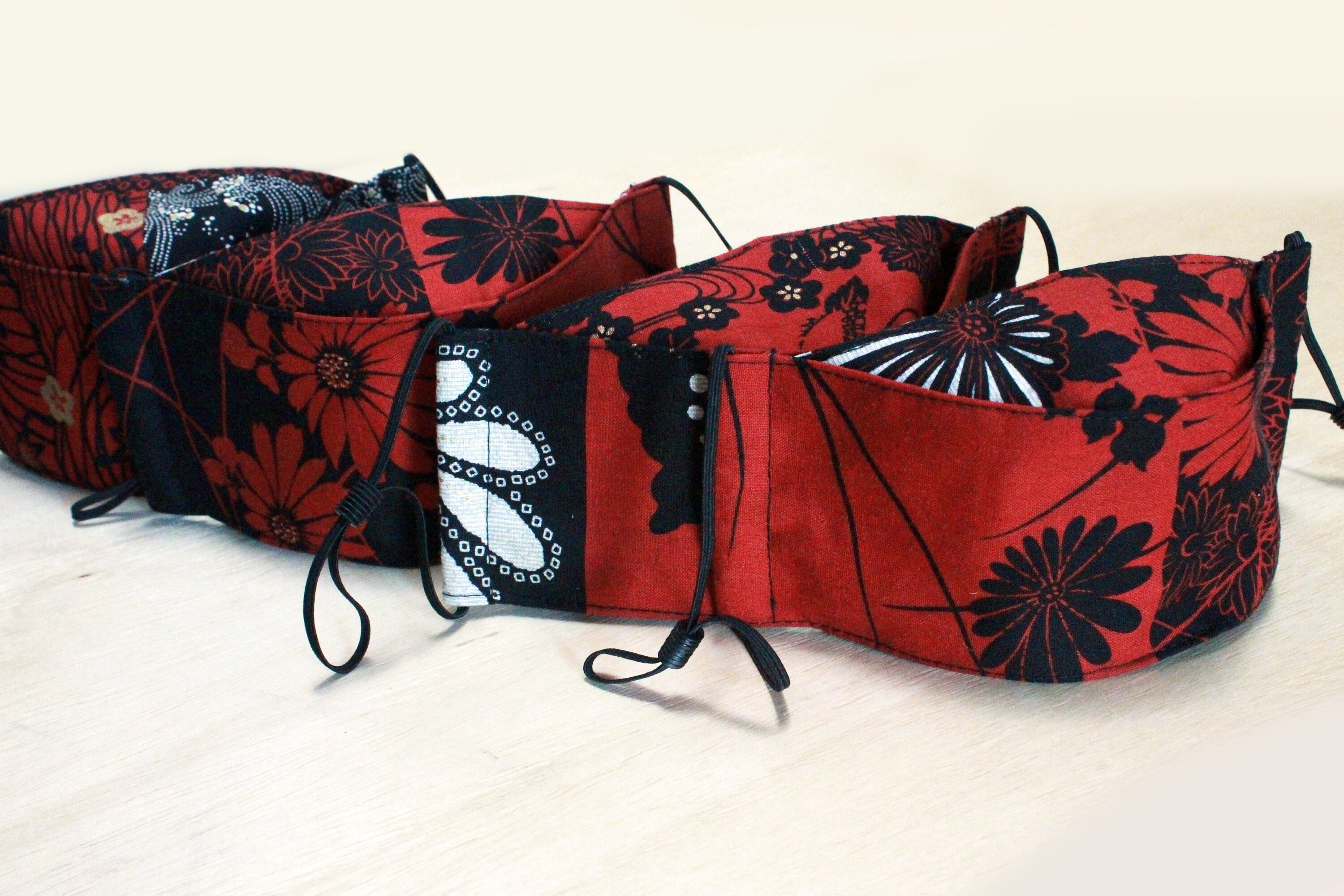 3D Origami Face Mask RED Japanese Patterned Washable & Etsy