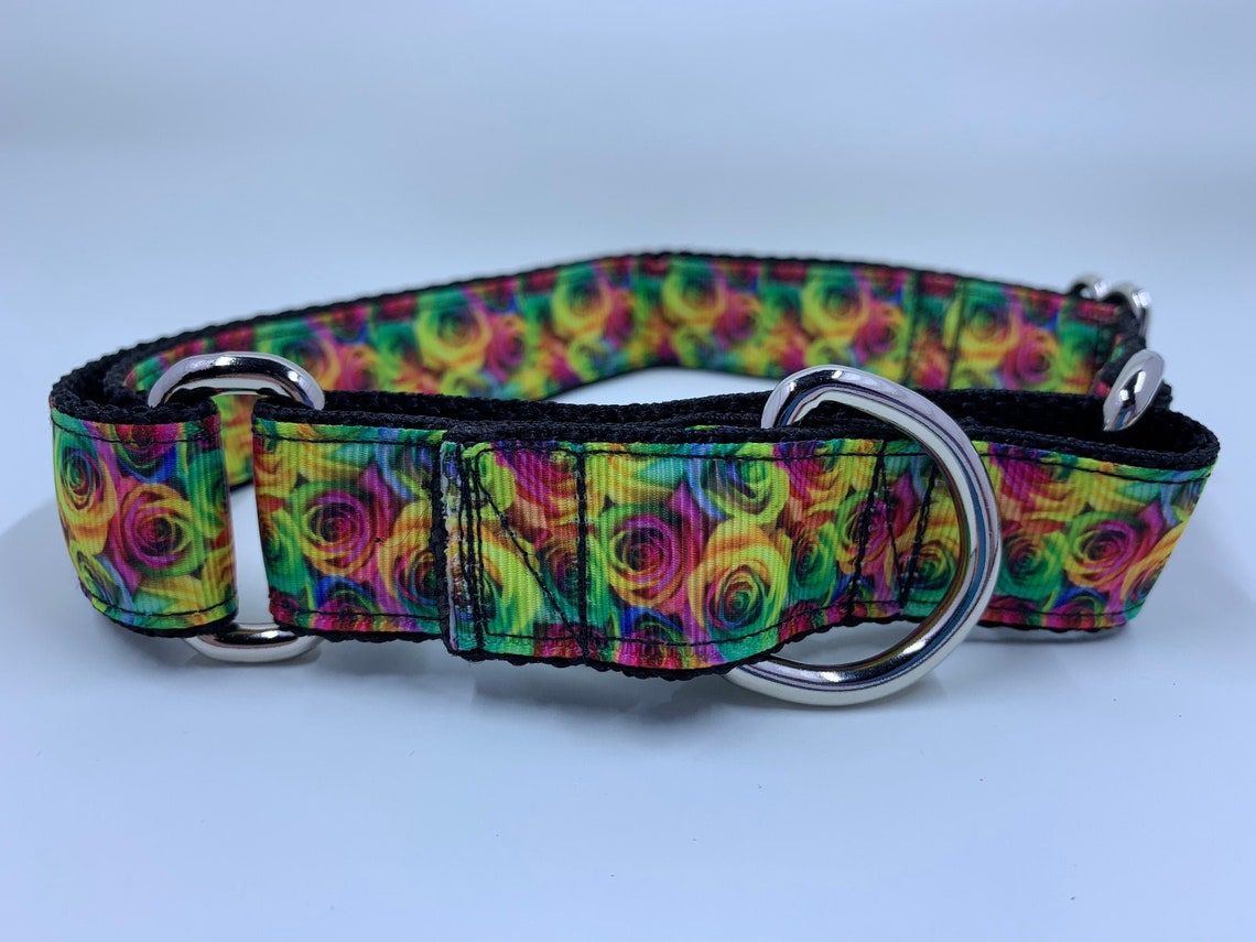 Multi Colored Dip gefärbte Rosen Blumen Floral Martingale Etsy
