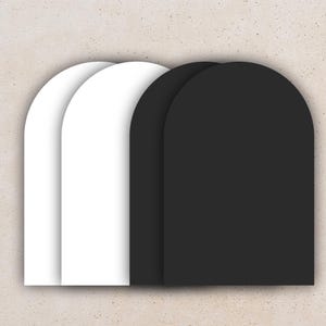Arch Acrylic Blanks, Set of 5, Set of 10, Clear, Black White Arch Shape Table Numbers, DIY Signage
