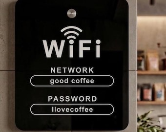 Custom Mini WiFi Sign • Acrylic Password Business Signage
