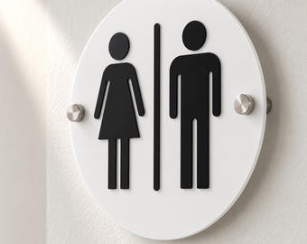 Restroom Signage | Unisex Men Women Bathroom Door Marker and Directory
