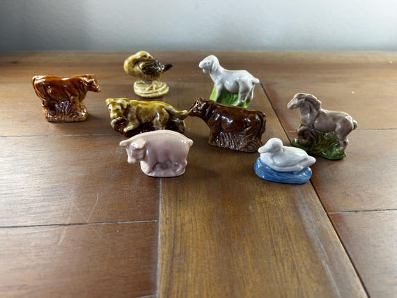 Wade Tom Smith Party Crackers Farmyard Animals 1982-83 Bull Goose Goat Pig Cow Dog Duck Horse