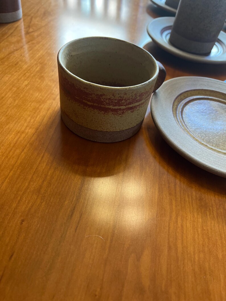 Robin Welch Studio Pottery – 5 Teacups With Saucers + Mug (1977 UK ...