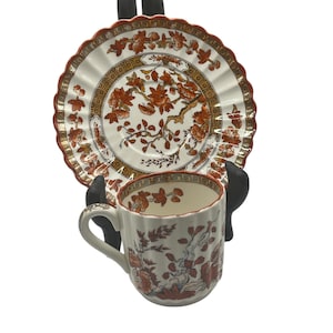 Kaffeetasse mit Untertasse 2 Größen Old Mark Copeland und Spode India Tree 1940er Jahre