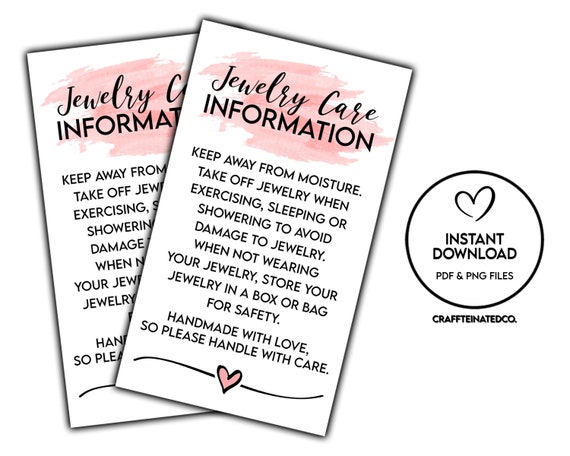 ready-to-print-jewelry-care-instructions-card-printable-etsy