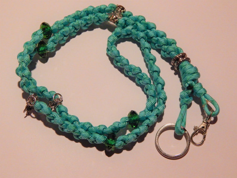 statement neck lanyard turtle lanyard Green paracord id badge neck lanyard turquoise coworker gift green conference lanyard