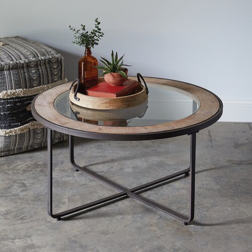 Round Industrial Coffee Table Etsy