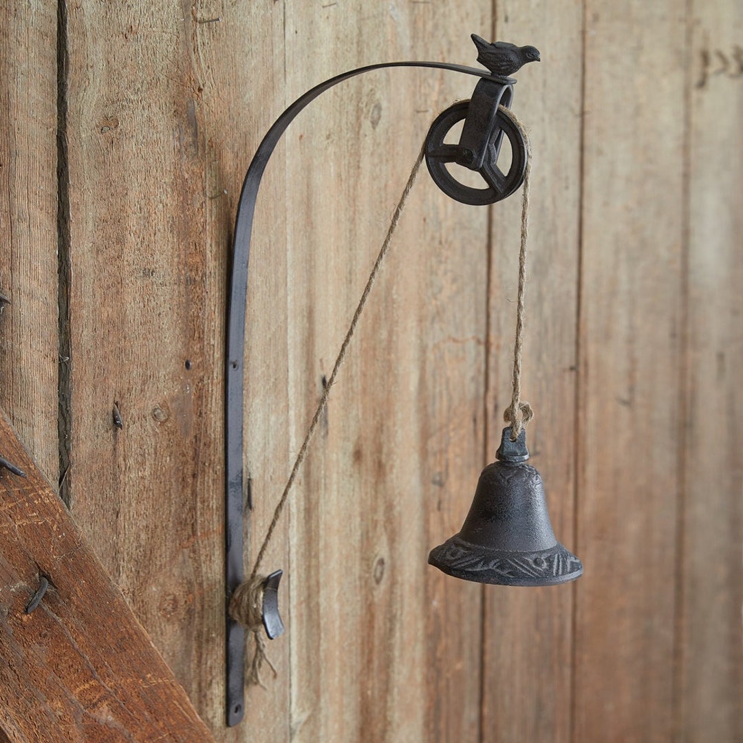 Vintage Inspired Country Cast Iron Bell and Pulley - Etsy