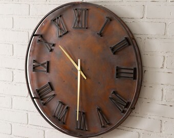 Round Wooden Clock Wall Clock Home Decor Wall Art City B02 Vintage Style Quiet Wood Clock for Bedroom Home Office Beach House Gift Idea Round Wooden Clock Wall Clock Home Decor Wall Art City B02 Vintage Style Quiet Wood Clock for Bedroom Home Office Beach House Gift Idea