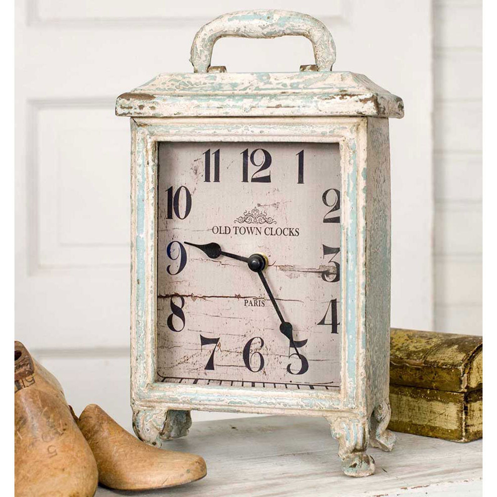 Distressed Carriage Clock Etsy