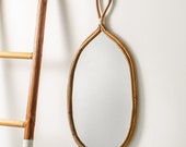 Boho Rattan Teardrop Wall Mirror
