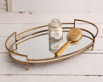 Gold Mirrored Tray Gold Mirrored Tray, Antique Gold Mirrored Tray