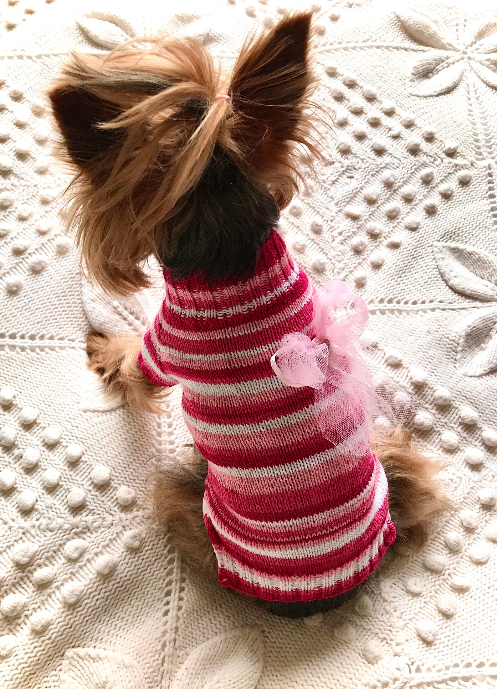 Dog Sweater size S Pink Dog Sweater Knitted cotton dog Etsy
