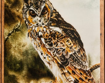 Owl Artwork - A3 Giclée Print - Un-Mounted