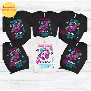 Personalized TikTok Queen Shirt, Custom family shirts, musical theme party,Matching Tee, TikTok custom Party shirt, Birthday shirt