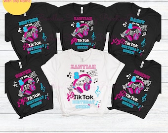 Personalized TikTok Queen Shirt, Custom family shirts, musical theme party,Matching Tee, TikTok custom Party shirt, Birthday shirt