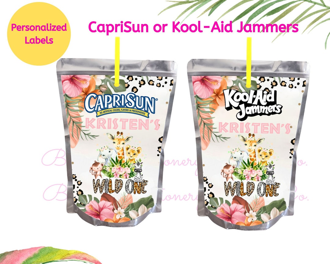 Wild One Capri Sun Labels Kool Aid Jammers Labels Birthday Etsy