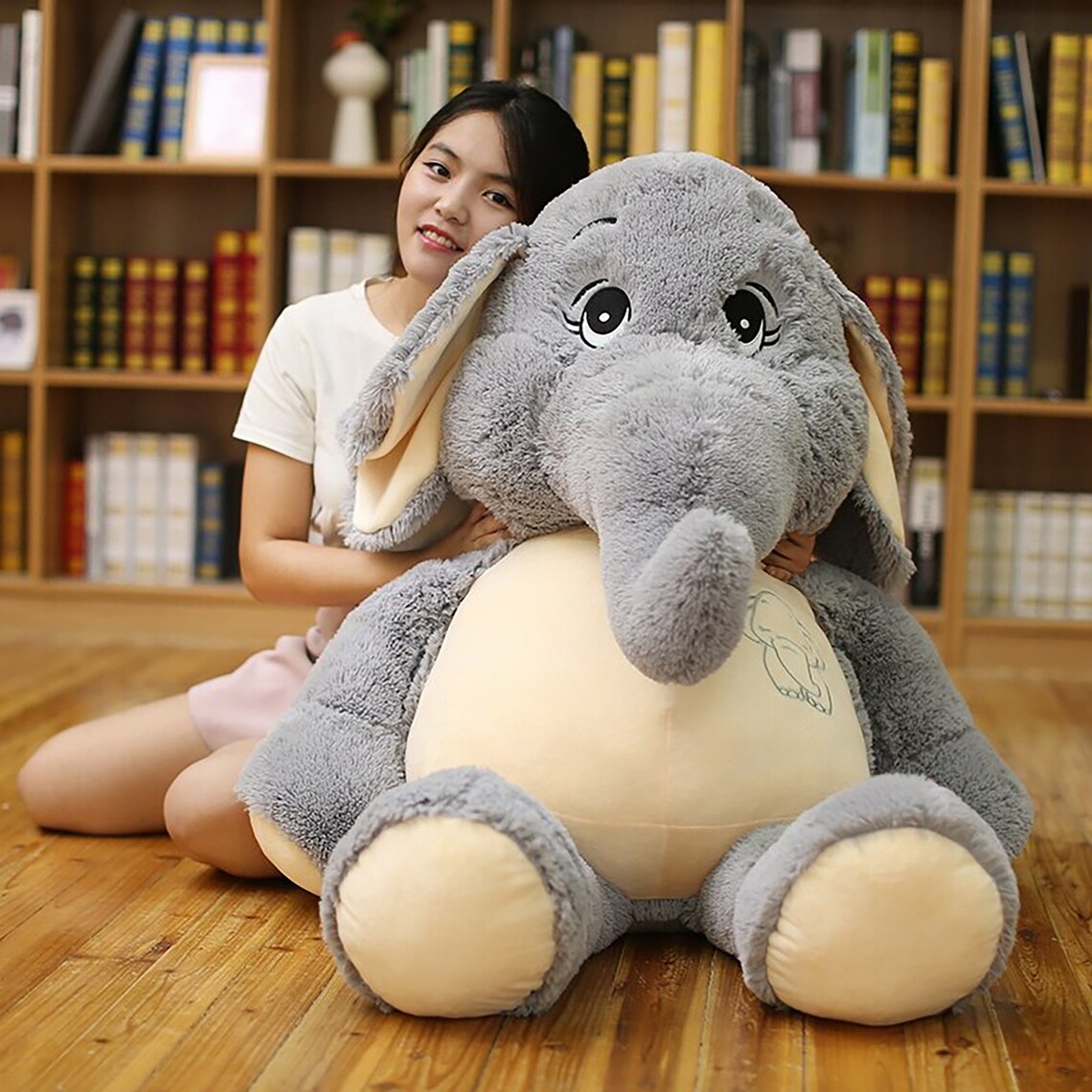 40'' Giant plush Elephant toys Grey Stuffed Big flappy Etsy