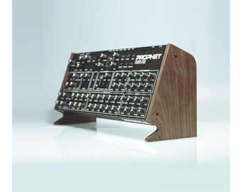 Prophet Rev2 Module Riser Mount in Solid Walnut (Decksaver Compatible)