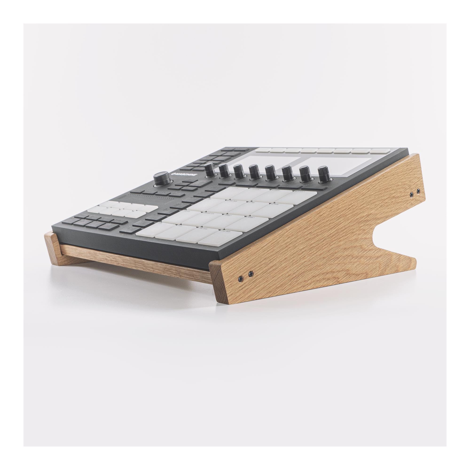 Maschine MkIII stand in solid white oak or walnut | Ideal ergonomics, cable management, and desktop placement