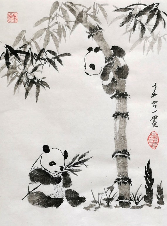 Original Sumi-e Painting. Brush Water-ink Painting / Chinese