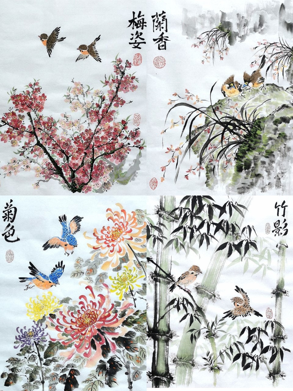 民国の水墨彩家とハスの花の陶板画 装飾品 現代工芸品 美術品 置物