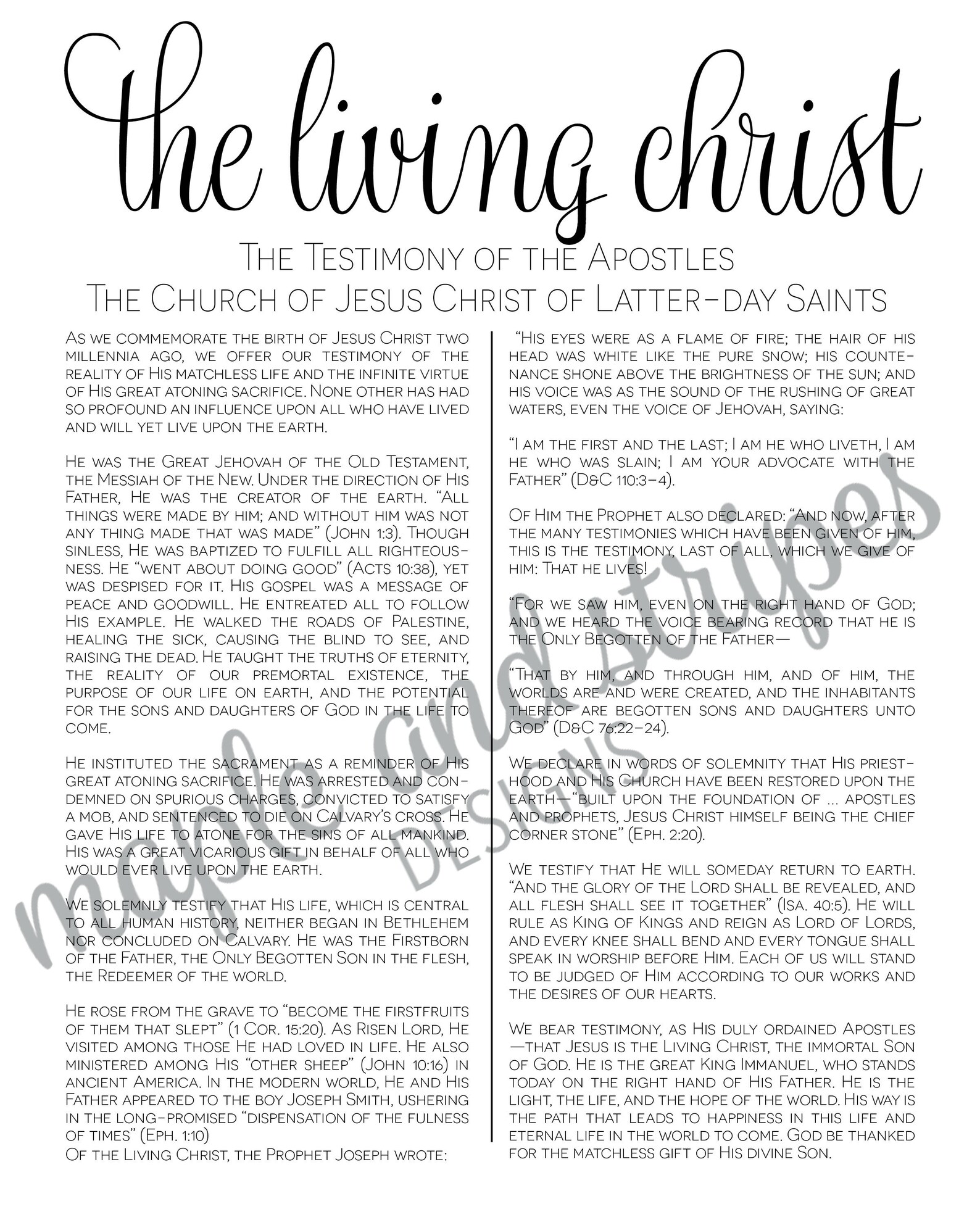 The Living Christ LDS Download | Etsy