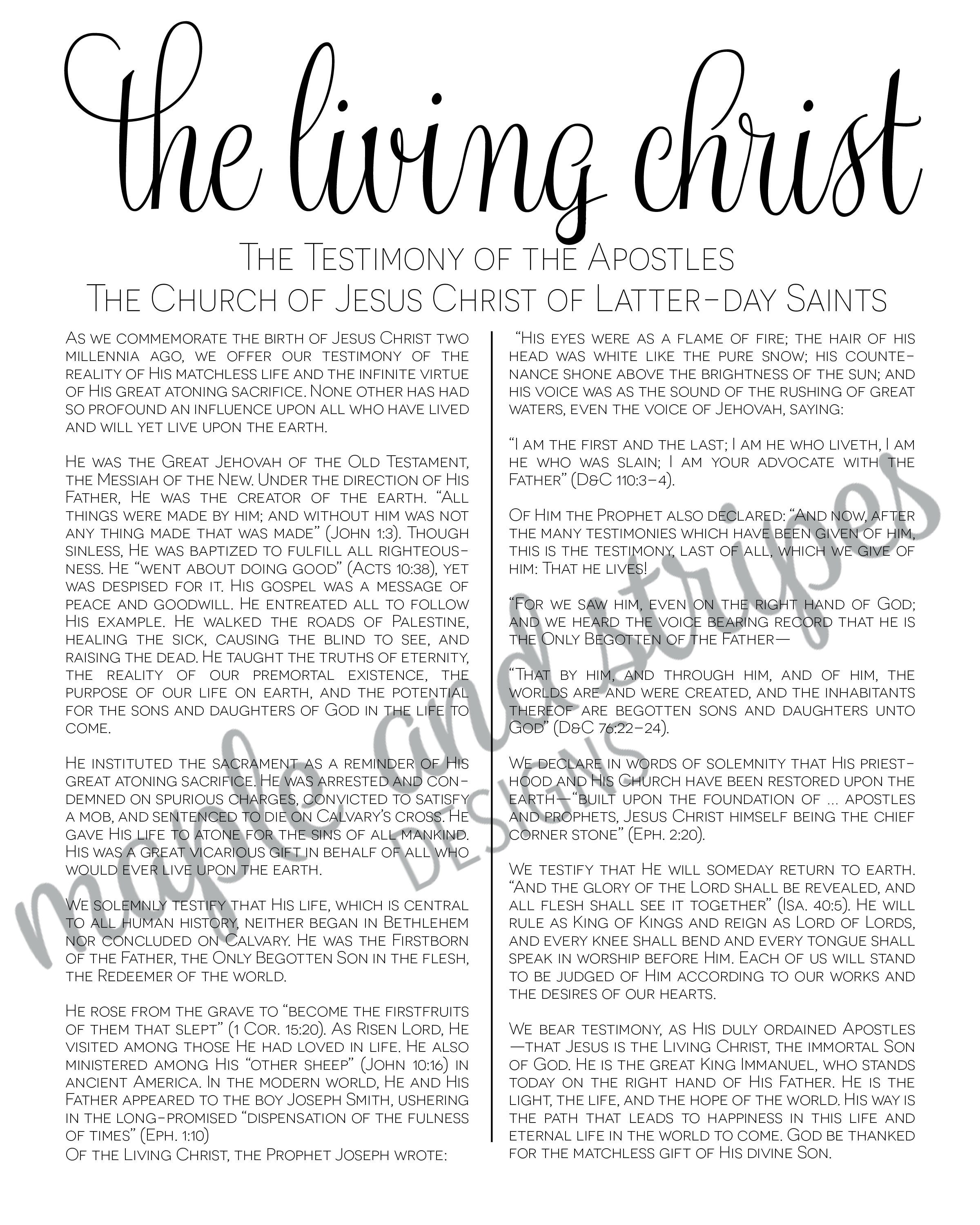 The Living Christ LDS Descargar | Etsy