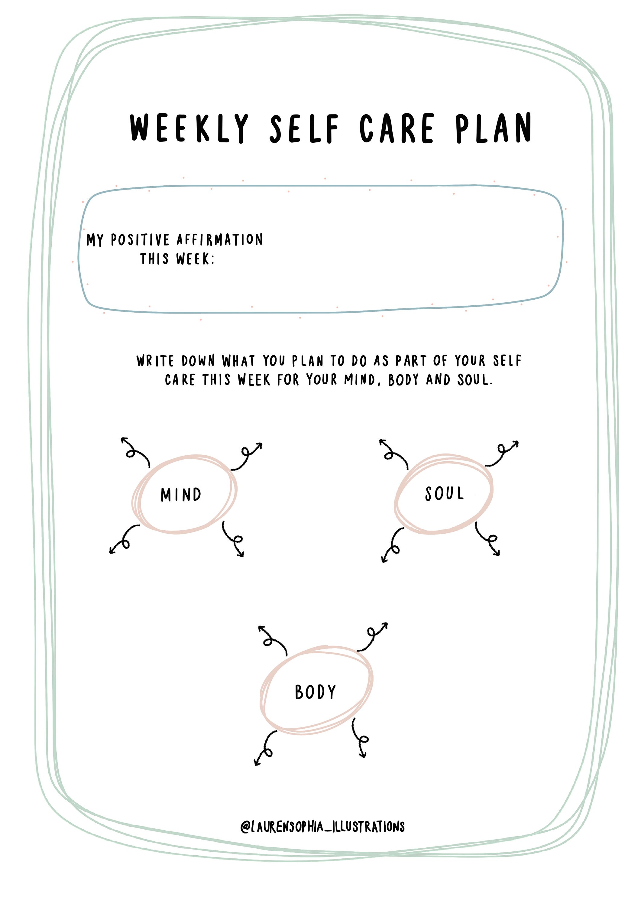 Self Care Colouring Worksheets Self Care Positive Etsy