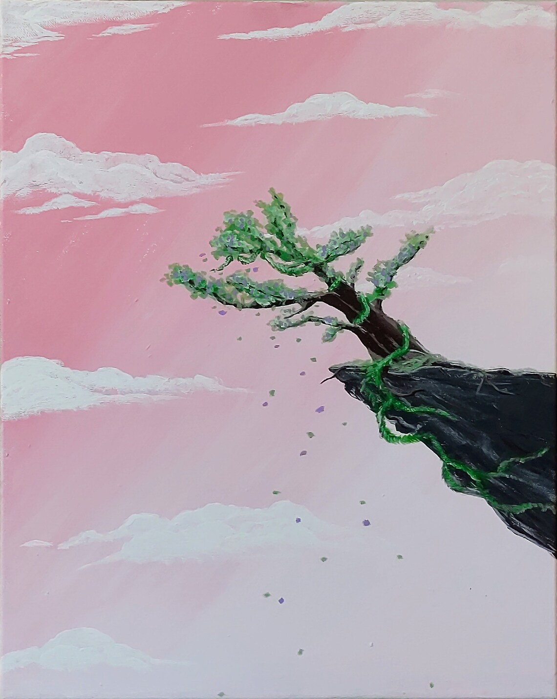 Original 2016 acrylic painting of a bonsai tree Etsy