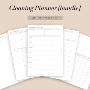 A5 - Putzplaner Printable | home-managment Ordnereinlage | Wöchentlicher Reinigungsplan | Digitaler Download