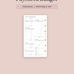Planilha de Orçamento Pessoal - Planilha para Imprimir | Inserção para Pasta Financeira | Planejador de Receitas e Despesas | Registro de Poupança, Investimentos e Dívidas | Download Digital