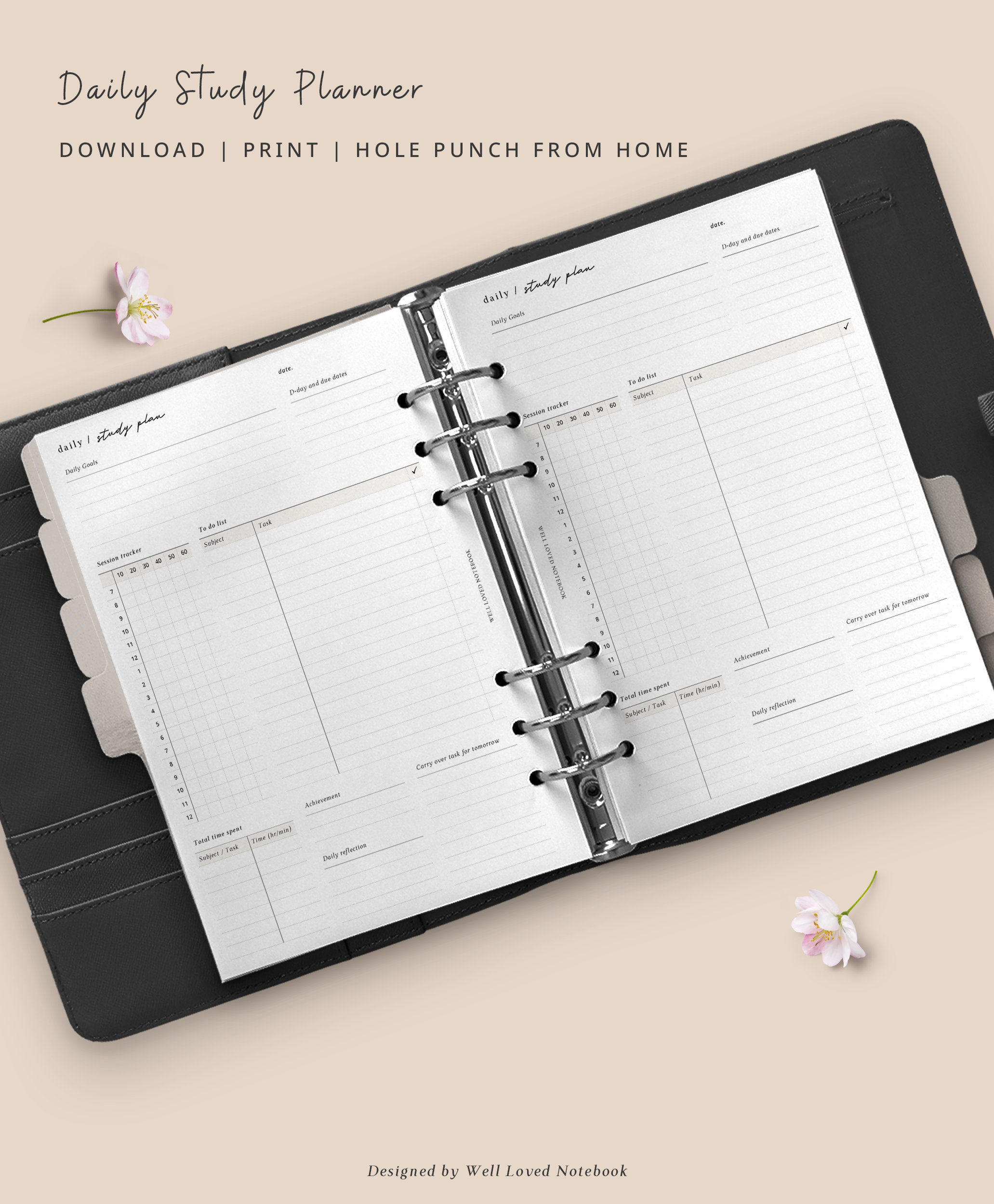 A5 - Daily Study Planner Printable | | Digital Download - Etsy