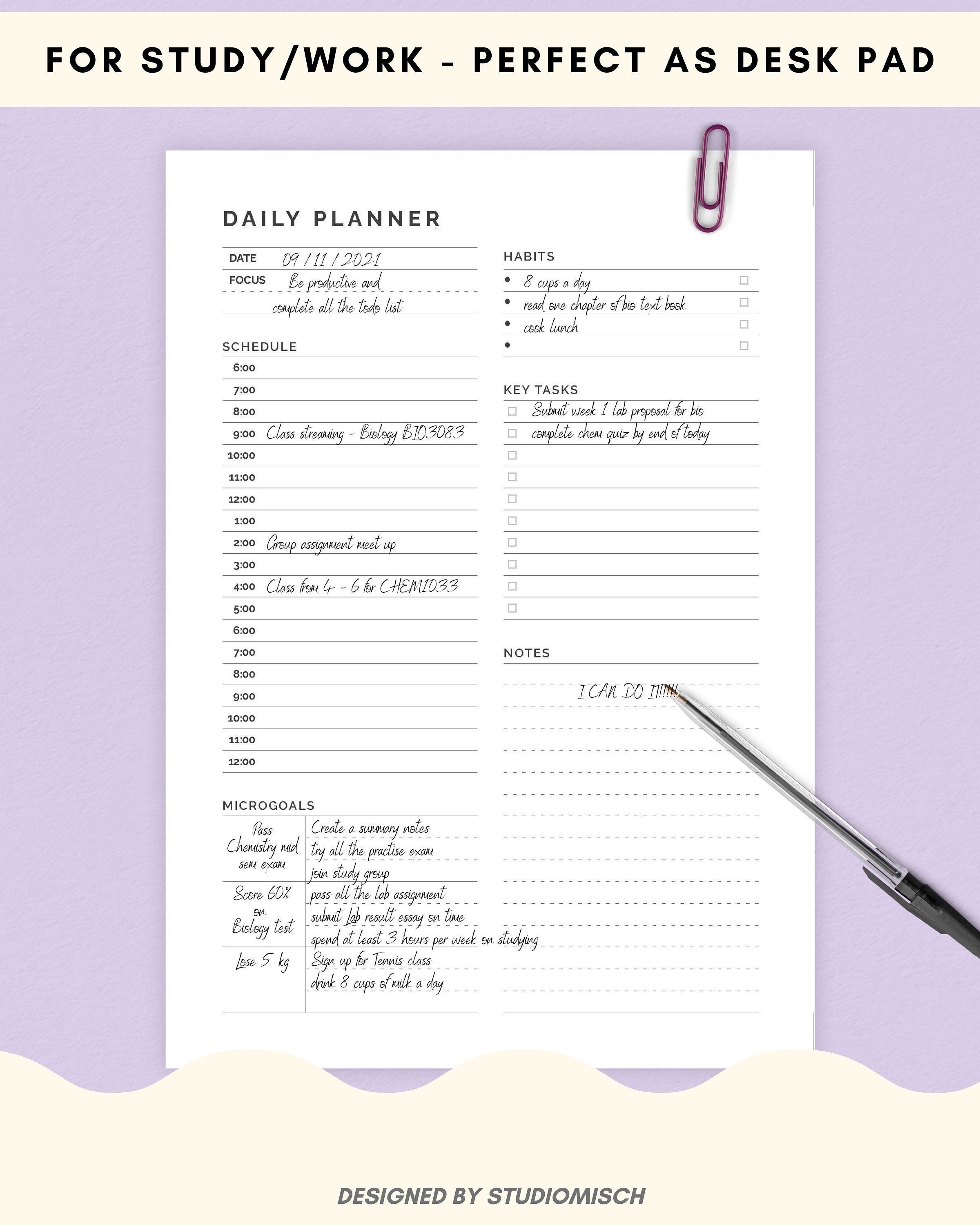 Planner Pad Template Planner Pad Template
