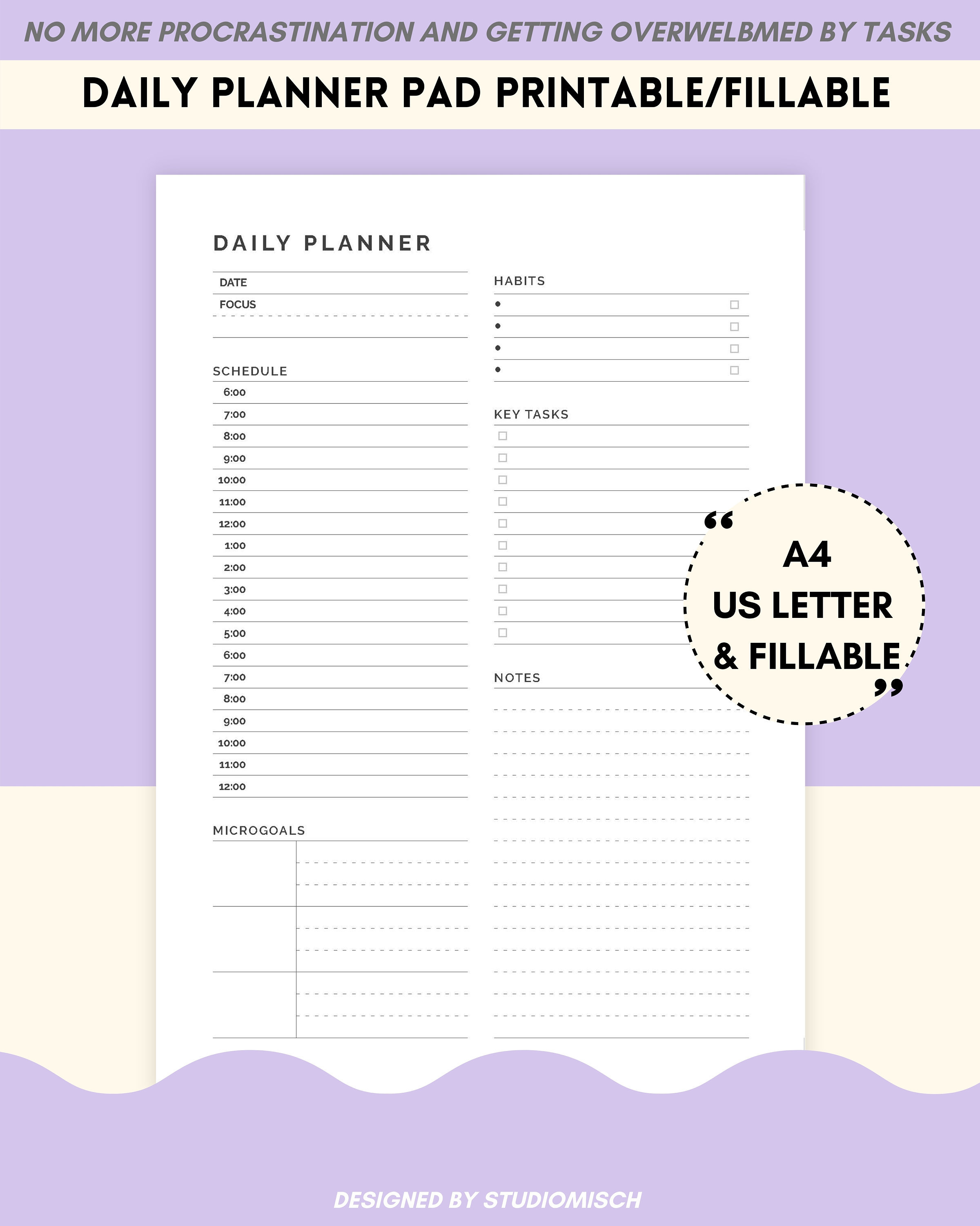 Planner Pad Template Planner Pad Template
