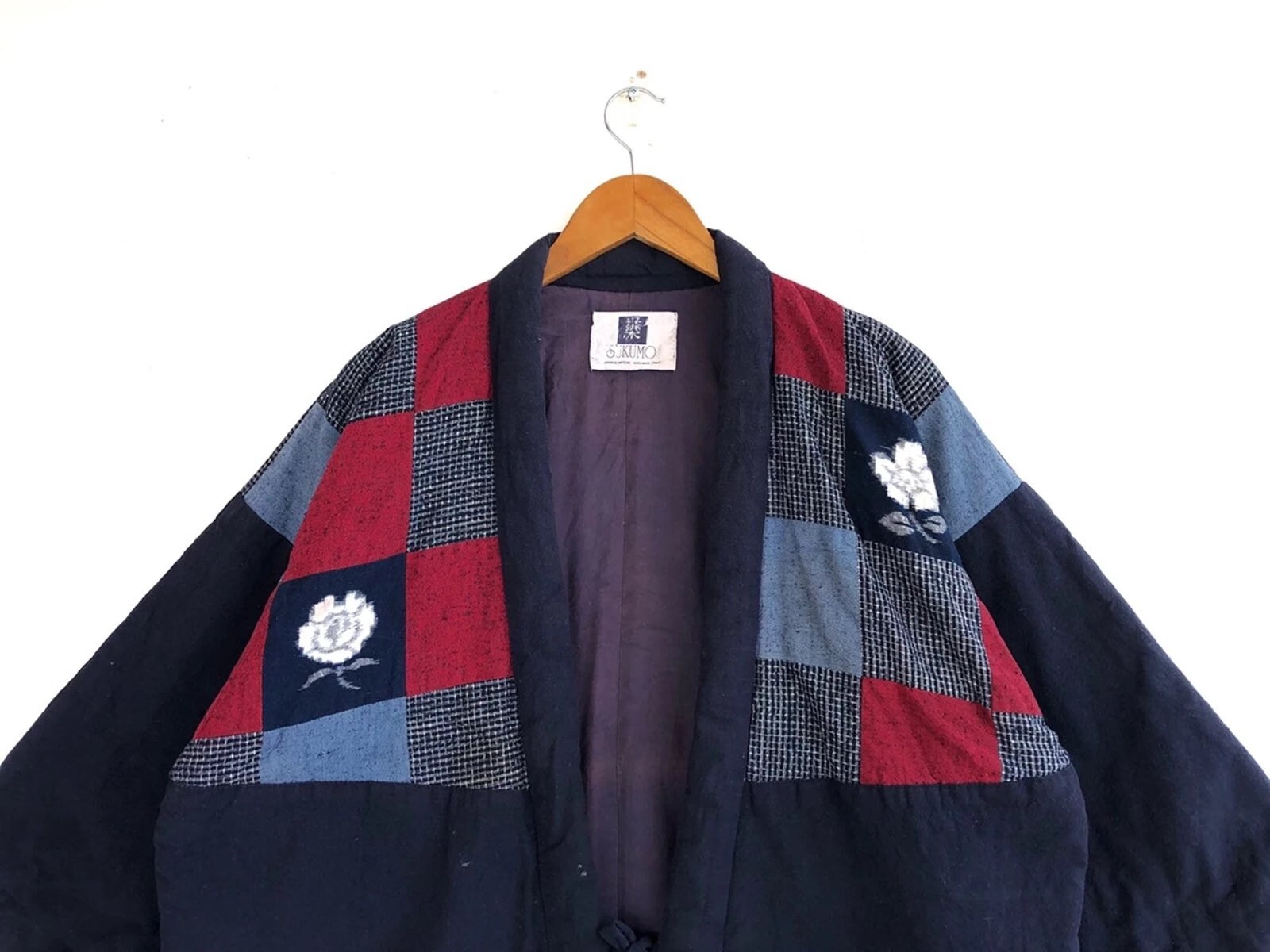 Japanese Traditional Kimono Indigo Patchwork Quilted Jacket Etsy