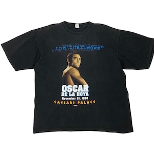 Vintage 98s Oscar De La Hoya Boxing T Shirt / Mike Tyson / Boxing / Rare / Size 24.5”x28”