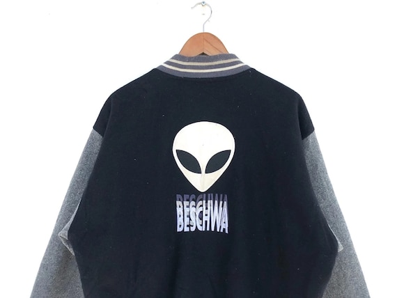 Vintage 90s Beschwa Alien Workshop Varsity Jacket - image 3