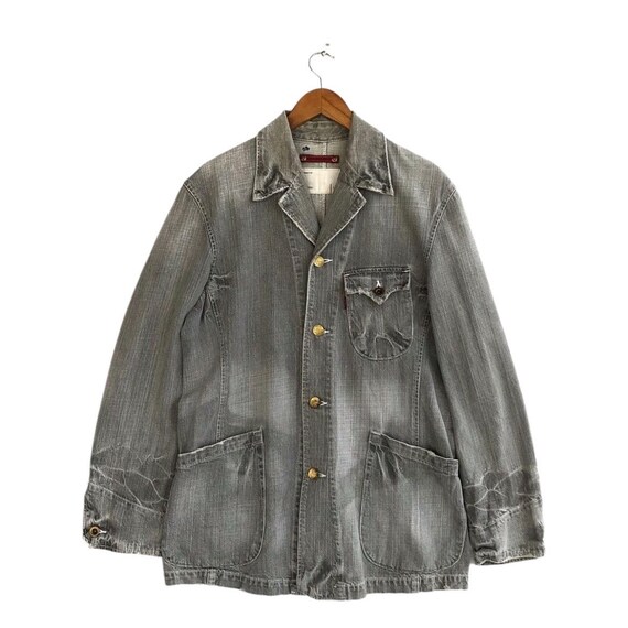 Levis Redloop Distressed Denim Chore Jacket - Fou… - image 1