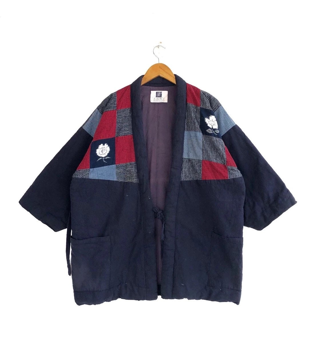 Japanese Traditional Kimono Indigo Patchwork Quilted Jacket Etsy