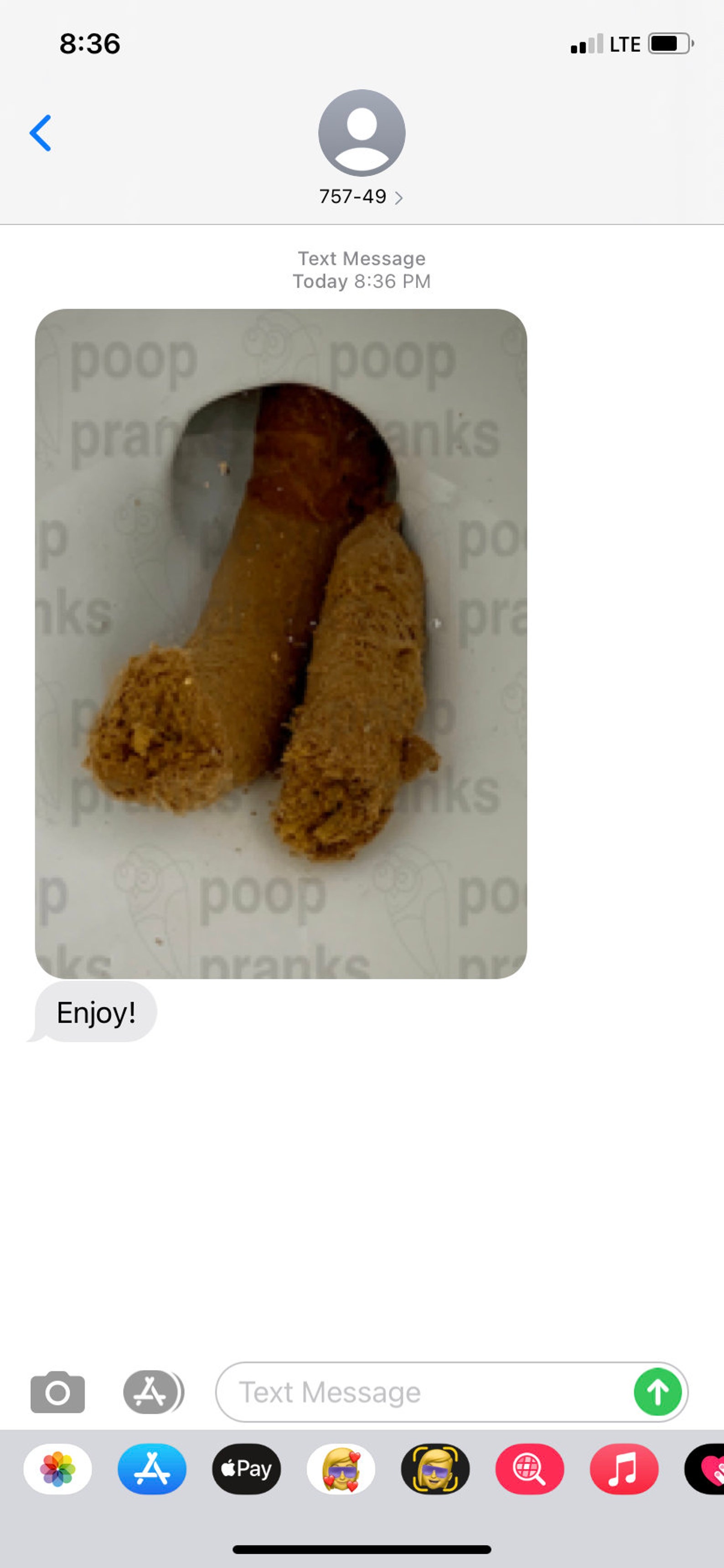 Poop Prank Prank Mail Poop For Sale Poop Text Message Etsy España