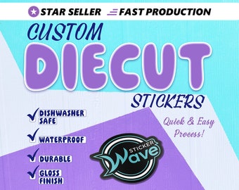 Custom Stickers - Waterproof Vinyl Die Cut Stickers - Logo Stickers - Free Proof & Free Shipping