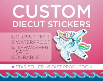 Custom Vinyl Stickers | Die Cut Stickers | Logo Stickers | Waterproof & Dishwasher Safe | Free Proof | Free Shipping
