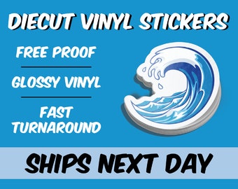Custom Stickers - Waterproof Vinyl Die Cut Stickers - Logo Stickers - Free Proof & Free Shipping