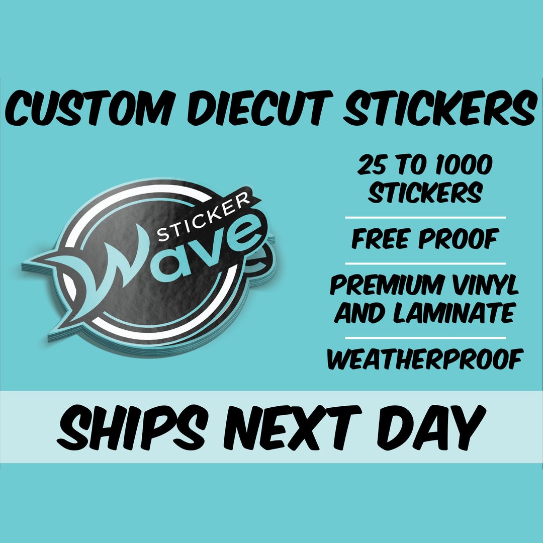  50 Custom Vinyl Die-Cut Stickers - Upload Your Own Personalized  Logo/Image- Custom Sticker Decals - 50 Pack : Sports & Outdoors