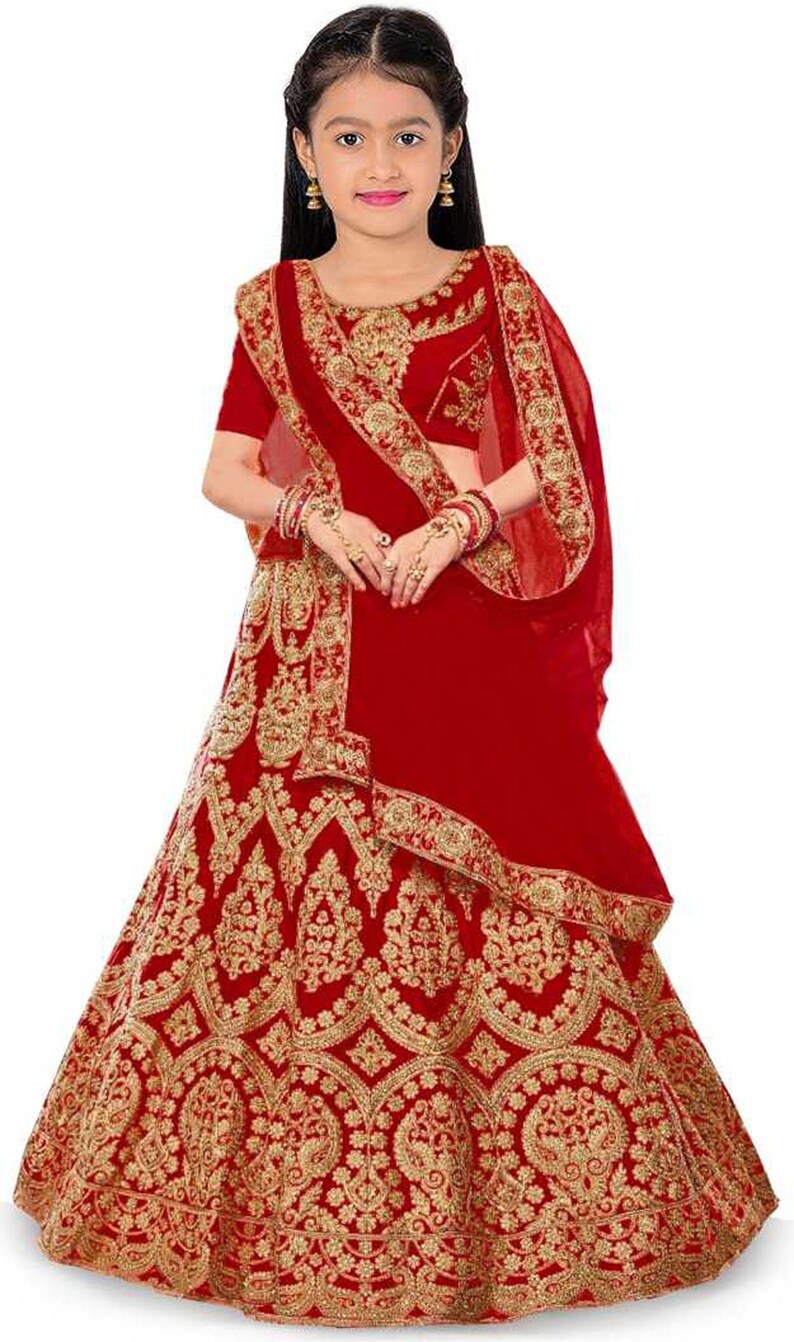 Girls Lehenga Choli Red Color Ethnic Wear Party Wear Etsy