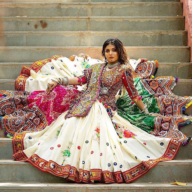 mirror work bridal lehenga